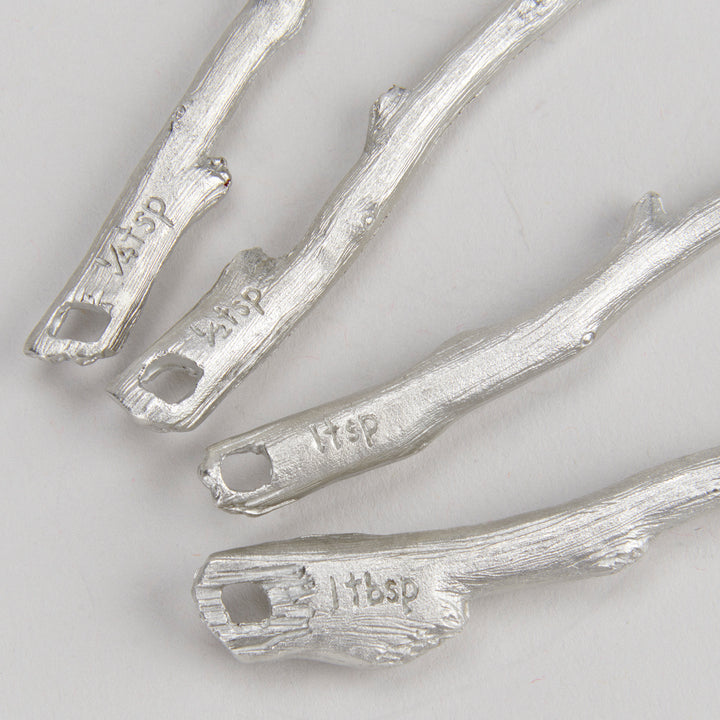 Set of 4 Mussel Measuring Spoons-Pewter