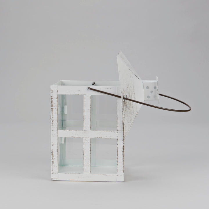 Vintage Distressed Lantern-White