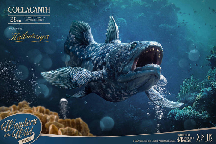 Statue en polyrésine coelacanthe avec socle