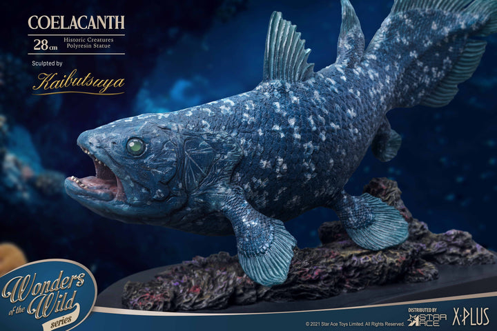 Statue en polyrésine coelacanthe avec socle