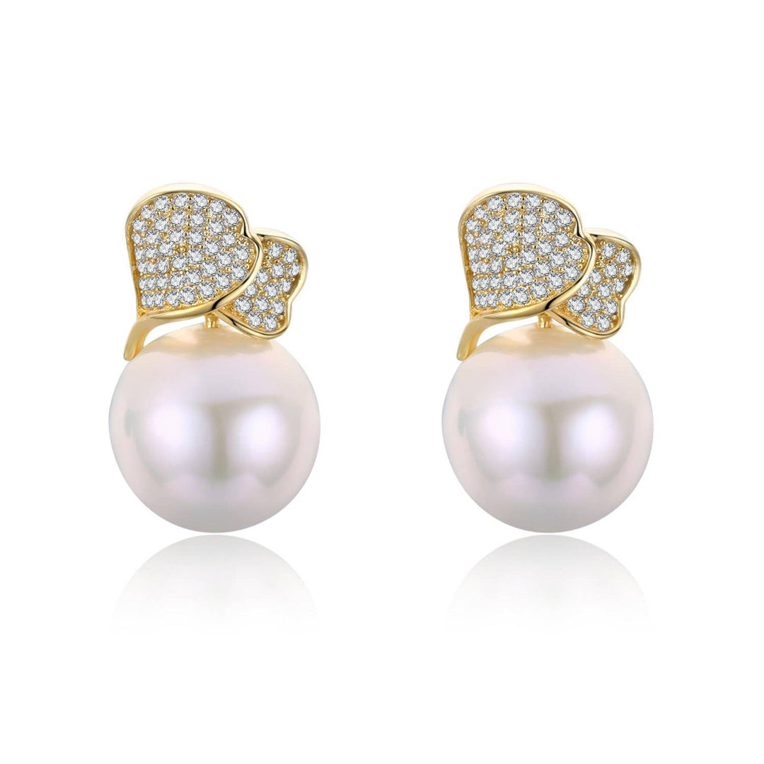 Abstract Pearl Studs Earrings