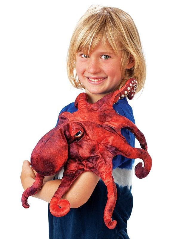 Peluche - Marionnette Poulpe Rouge