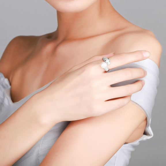 Bague Panthère Perle