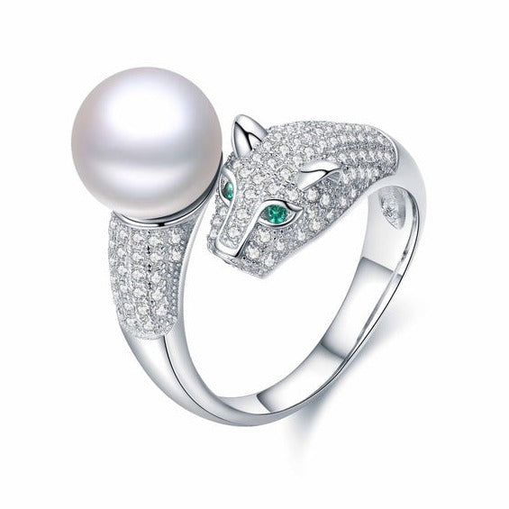 Bague Panthère Perle