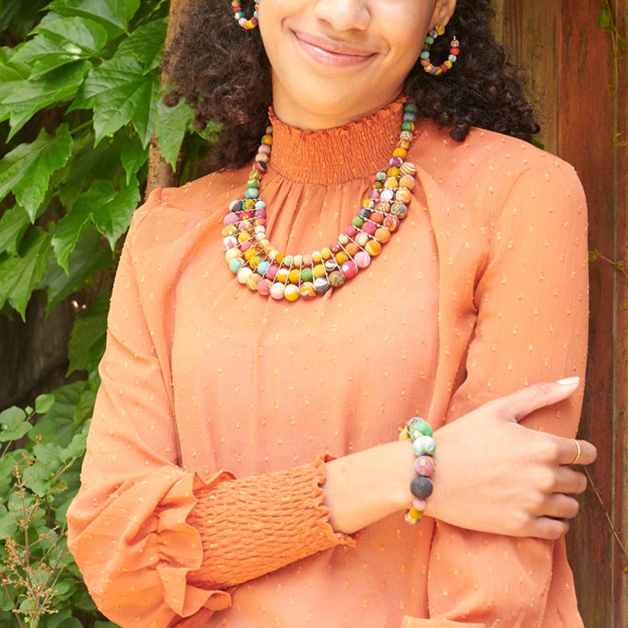 Kantha Gilded Collar Necklace