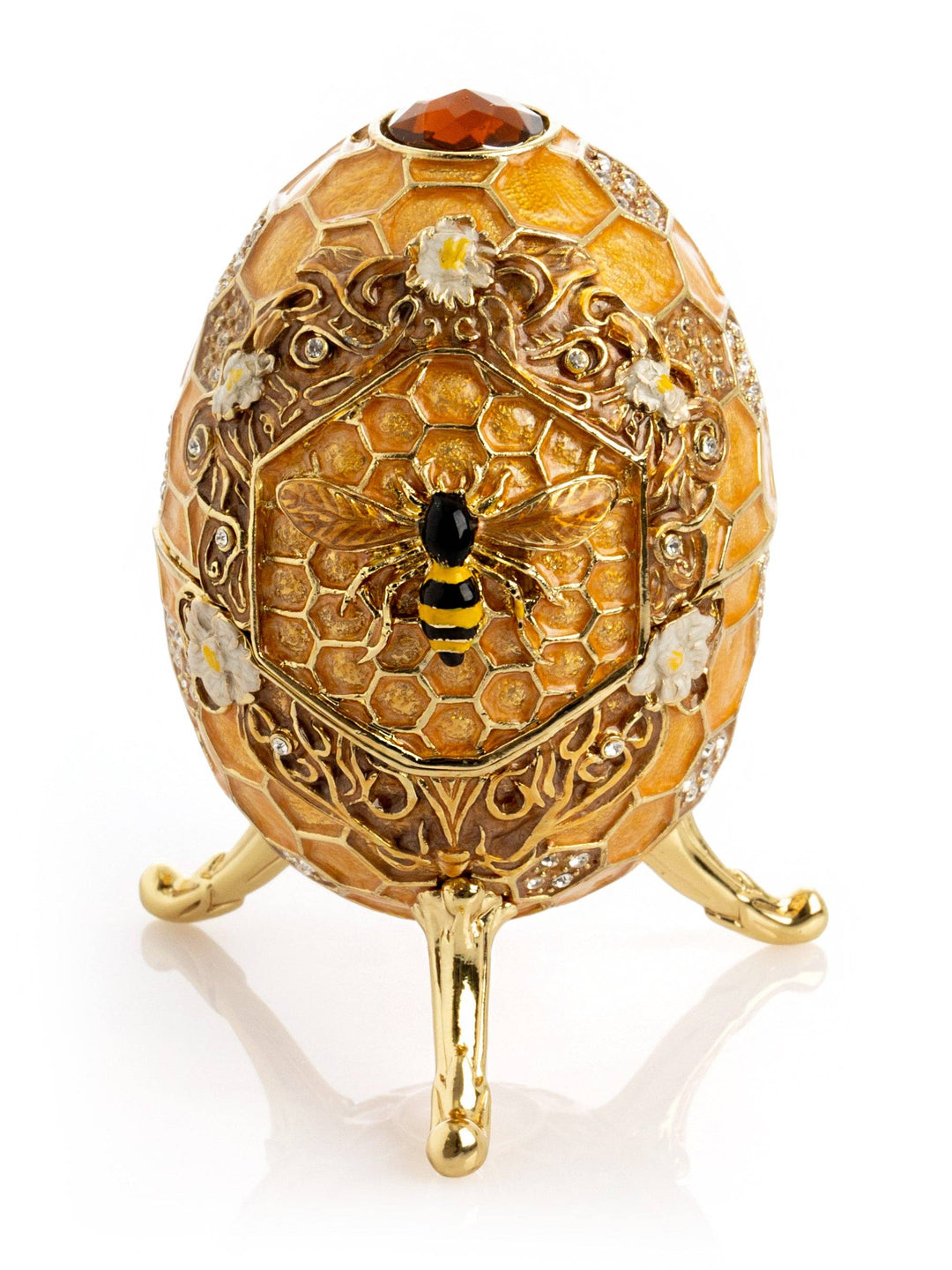 Easter Egg Honeycomb with Bees Hive trinket box
