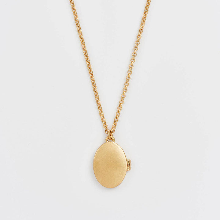 Robin & Blackberry Gold Oval Locket Chain Necklace