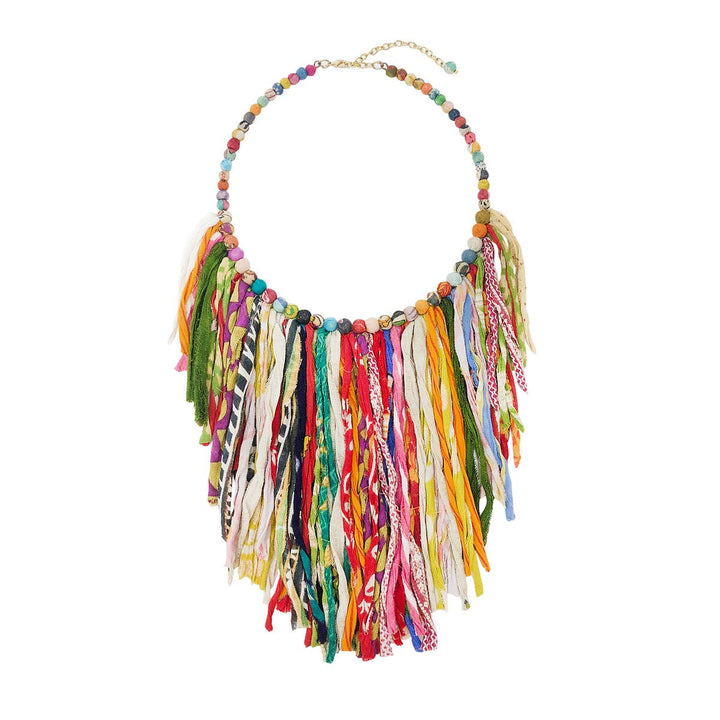 Kantha Fringe Collar Necklace