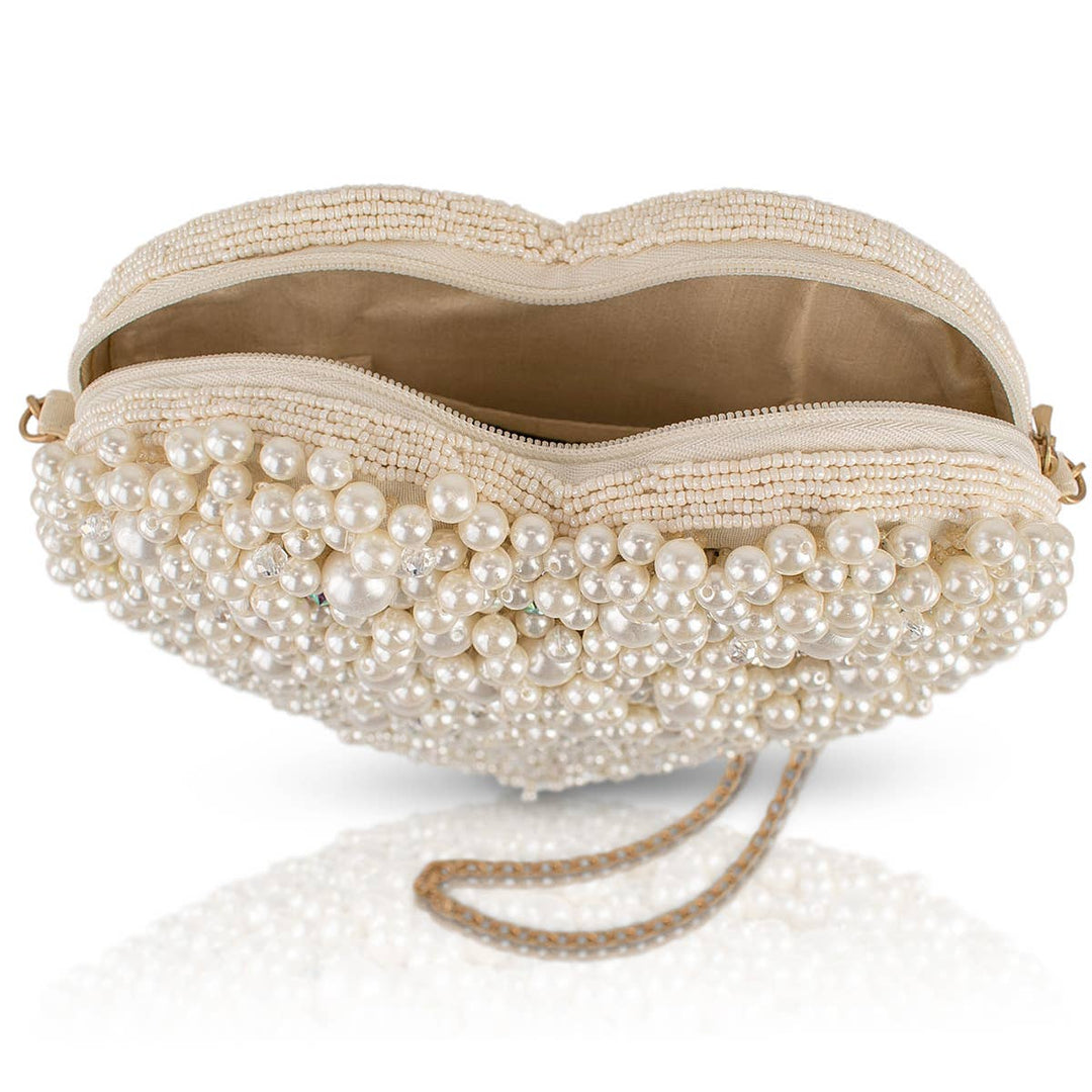 Precious Heart Handbag with Pearls