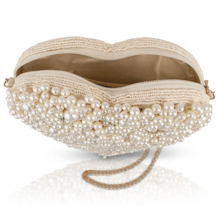 Precious Heart Handbag with Pearls