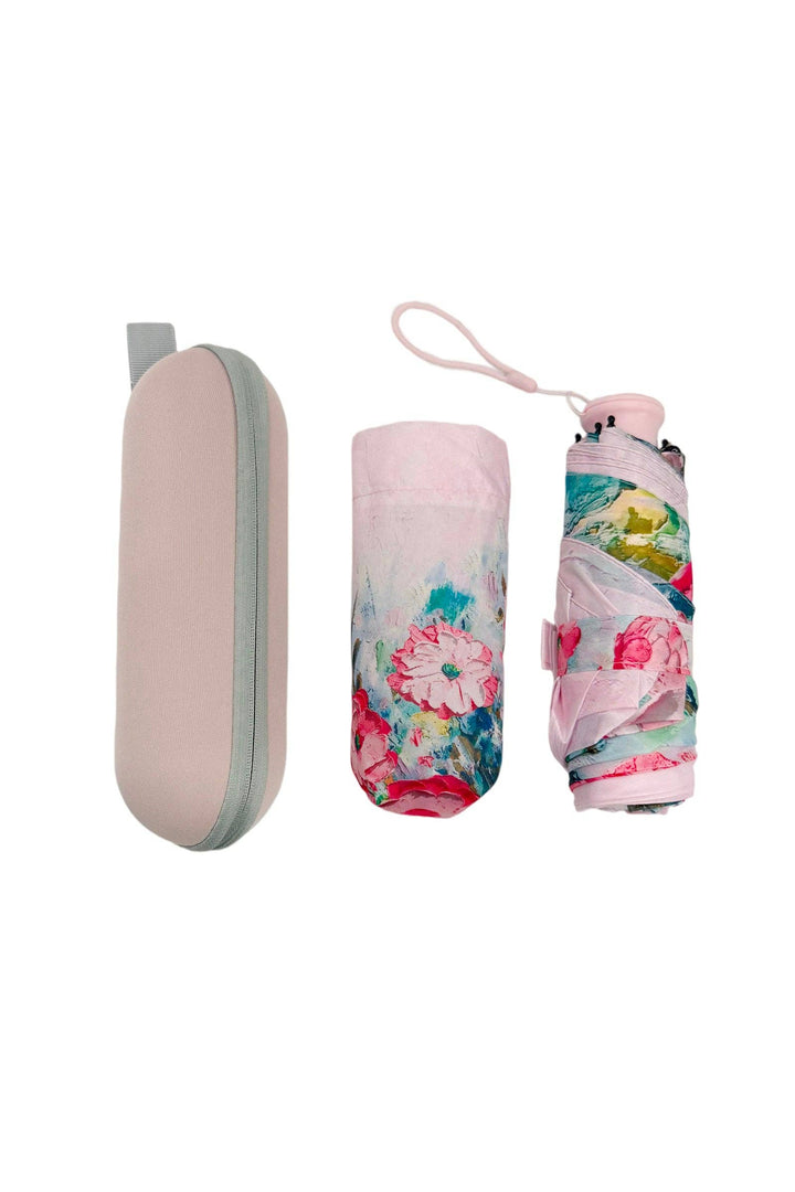 Floral Oil Painting Umbrella with Travel Case (Mini)