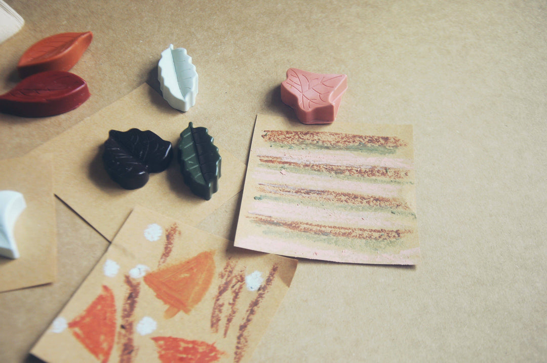 Leaf-Shaped Beeswax Crayons | Woodlands Edition