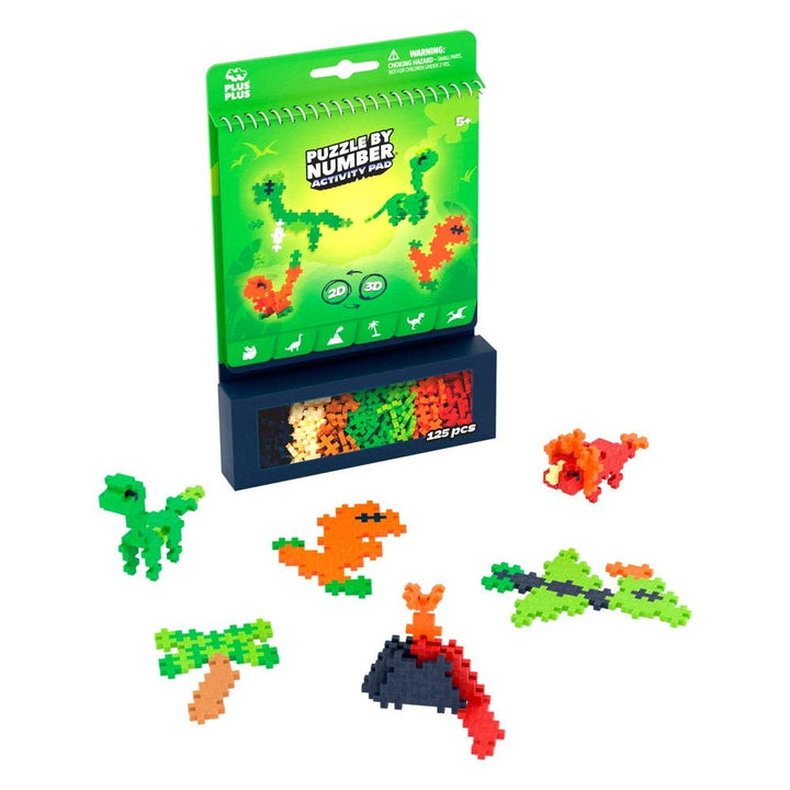 PUZZLE BY NUMBER - ACTIVITY PAD - DINOSAURS - 125pcs