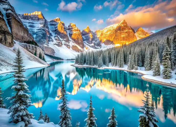 Lake Moraine in Winter Puzzle