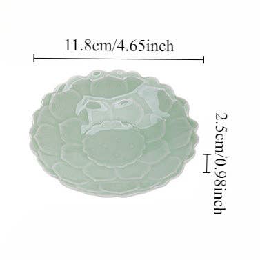 Traditional Japanese Glazed Fruit Nuts Small Plate - Lotus Light Green / each