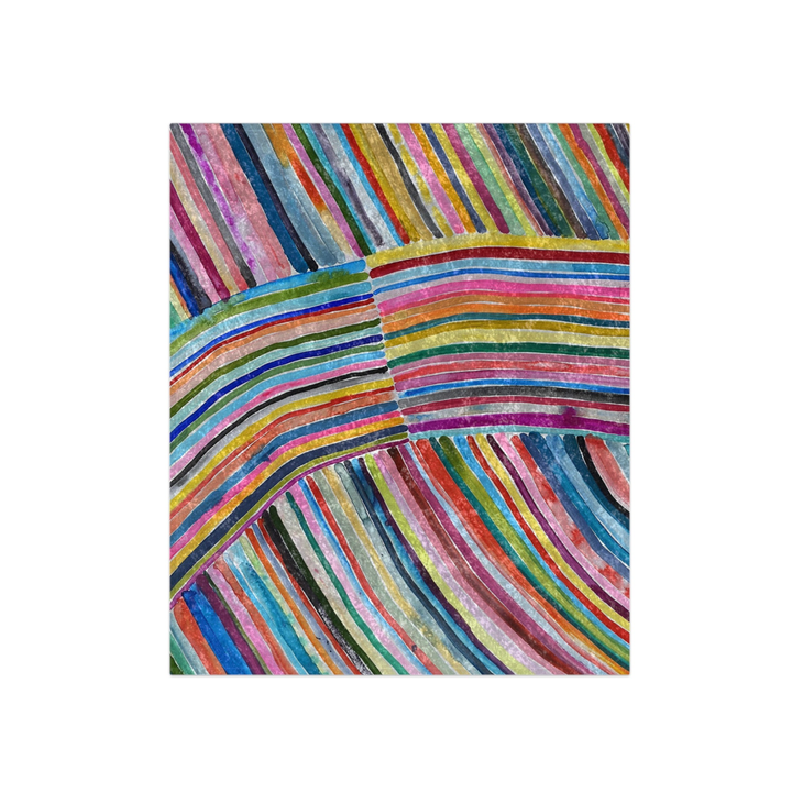 Rainbow Watercolor Stripe Crushed Velvet Throw