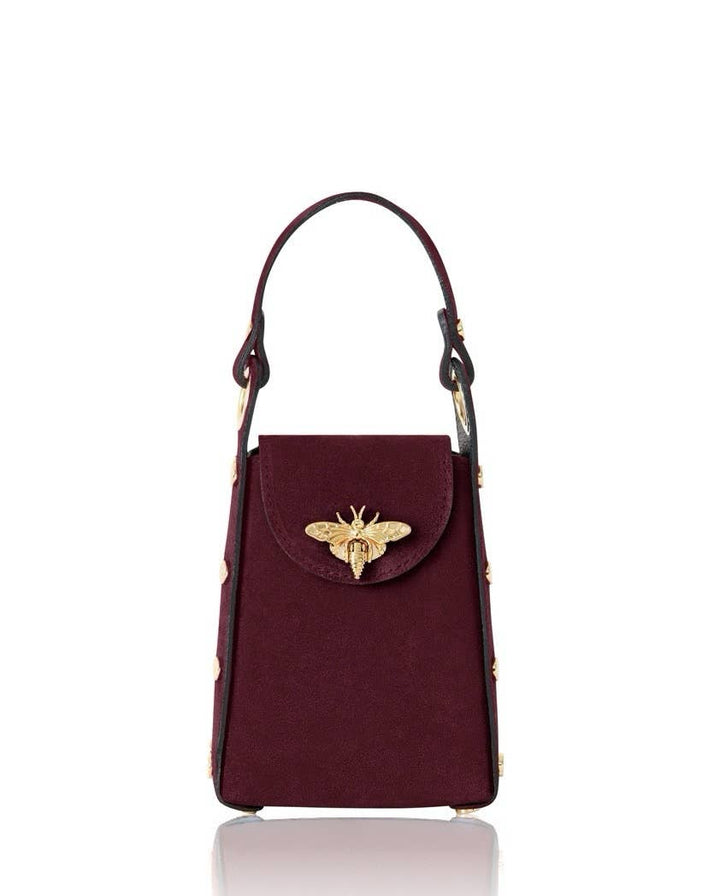 Italian Premium Suede Bee SmallBox Crossbody Bag