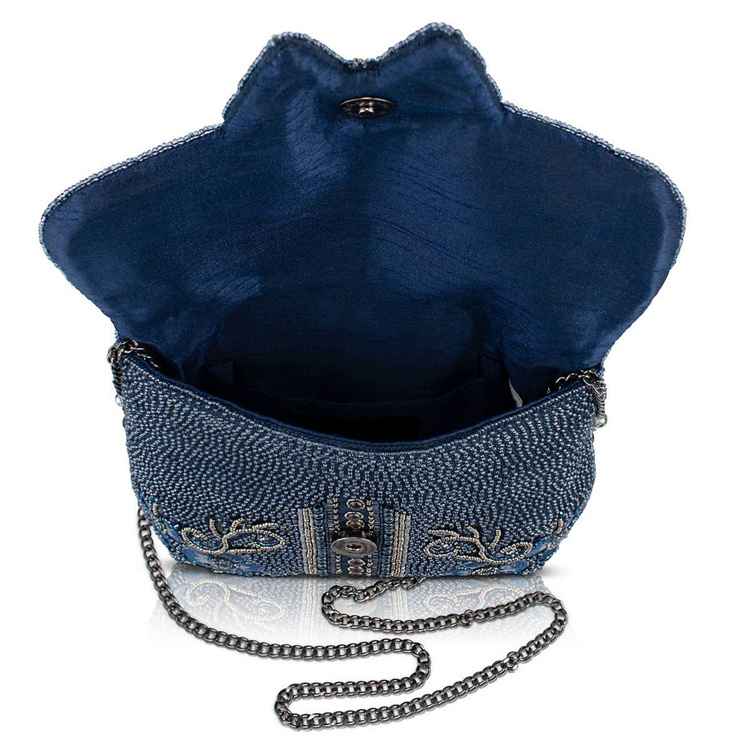 Blue Alchemy Butterfly and Floral Handbag