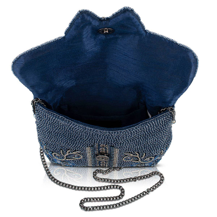 Blue Alchemy Butterfly and Floral Handbag