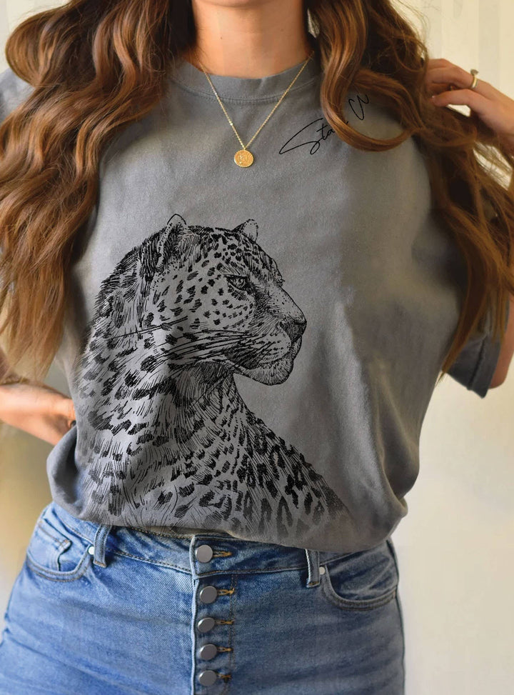 STAY WILD LEOPARD GRAPHIC TSHIRTS