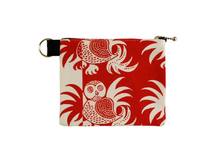 Tundra Owl Red Zip Pouch