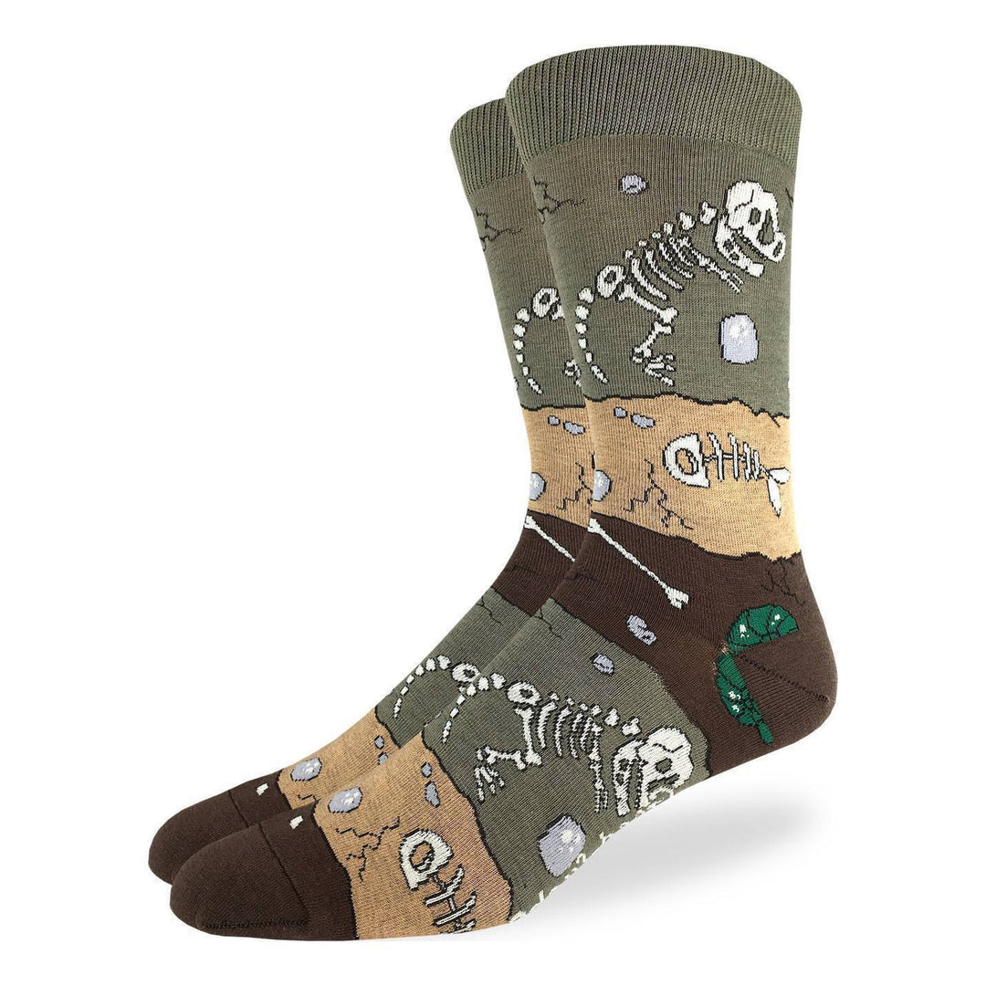 Men's Dinosaur Fossil Layers Socks - Shoe Size 7-12