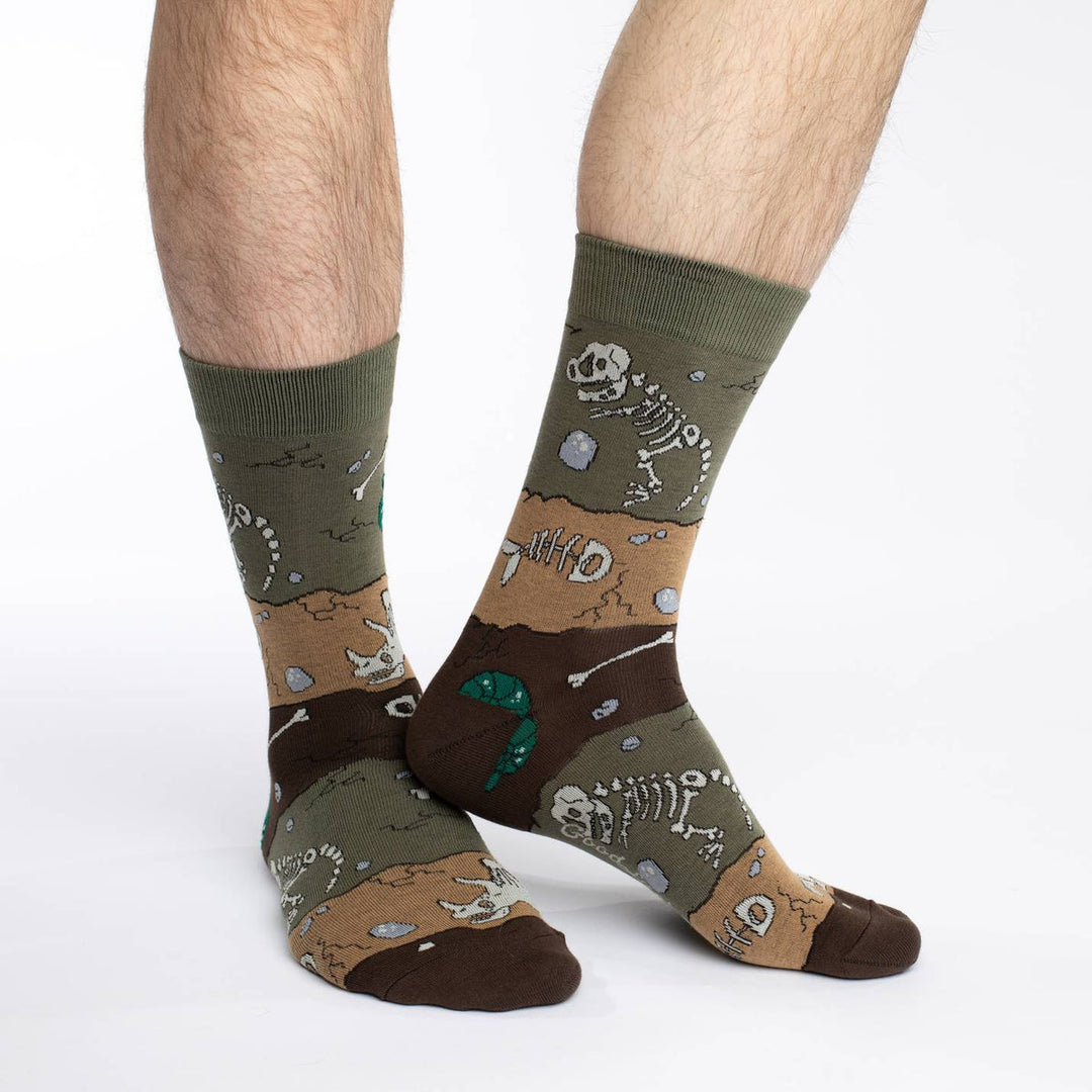Men's Dinosaur Fossil Layers Socks - Shoe Size 7-12