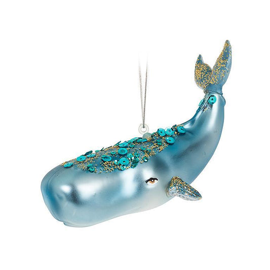 Whale with Glitter Ornament