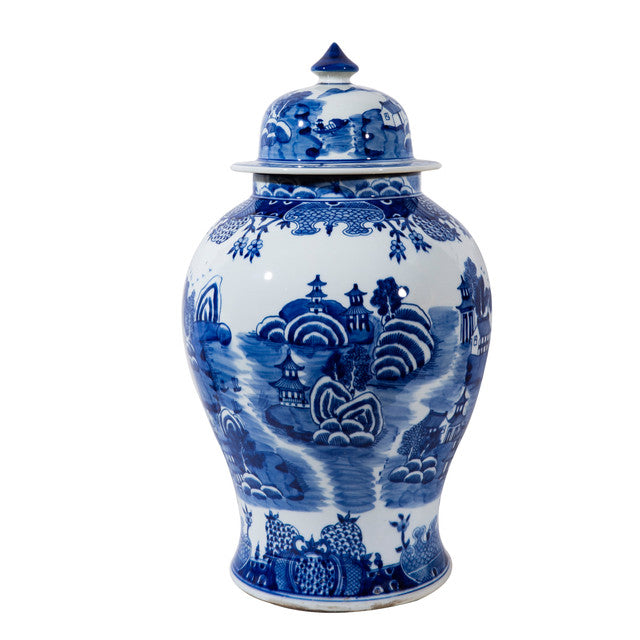 Mountain Pagoda Large Temple Jar