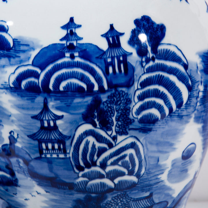 Mountain Pagoda Large Temple Jar
