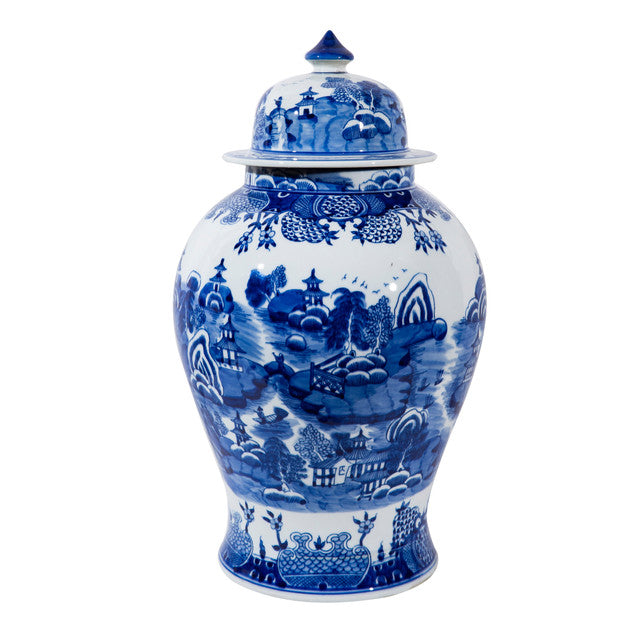 Mountain Pagoda Large Temple Jar