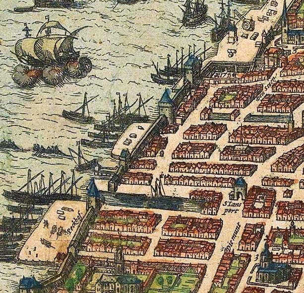 Old Map of Antwerp Anvers Belgium 1572 | Vintage Map Wall Art Print
