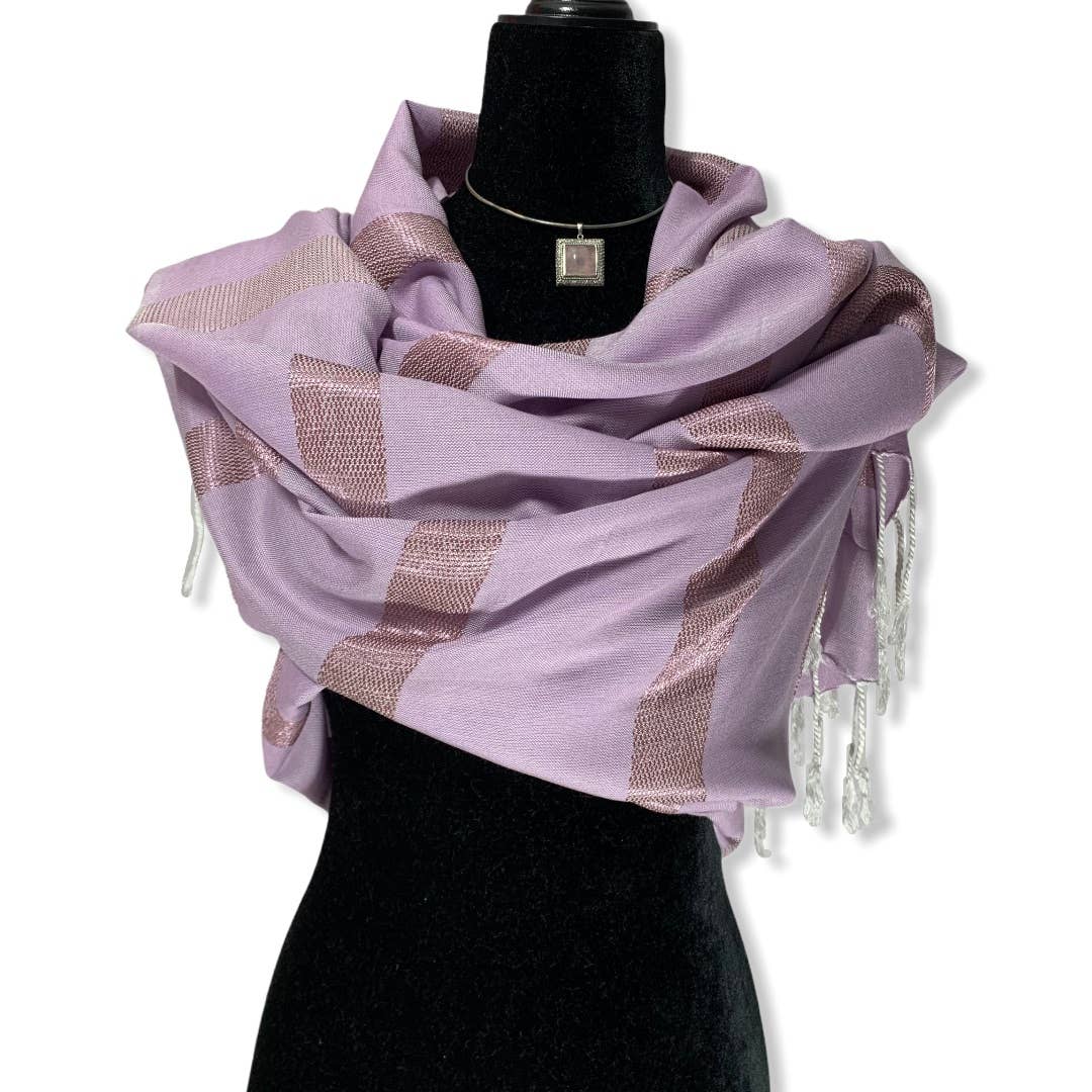 Helyat Handwoven Bamboo Viscose Shawl - Lilac