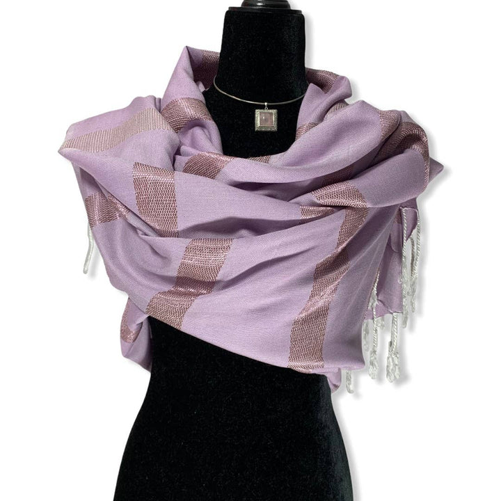 Helyat Handwoven Bamboo Viscose Shawl - Lilac