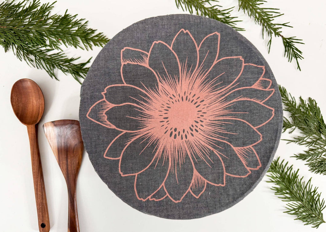 Bowl Covers/ Grey Floral Set / Food Wrap
