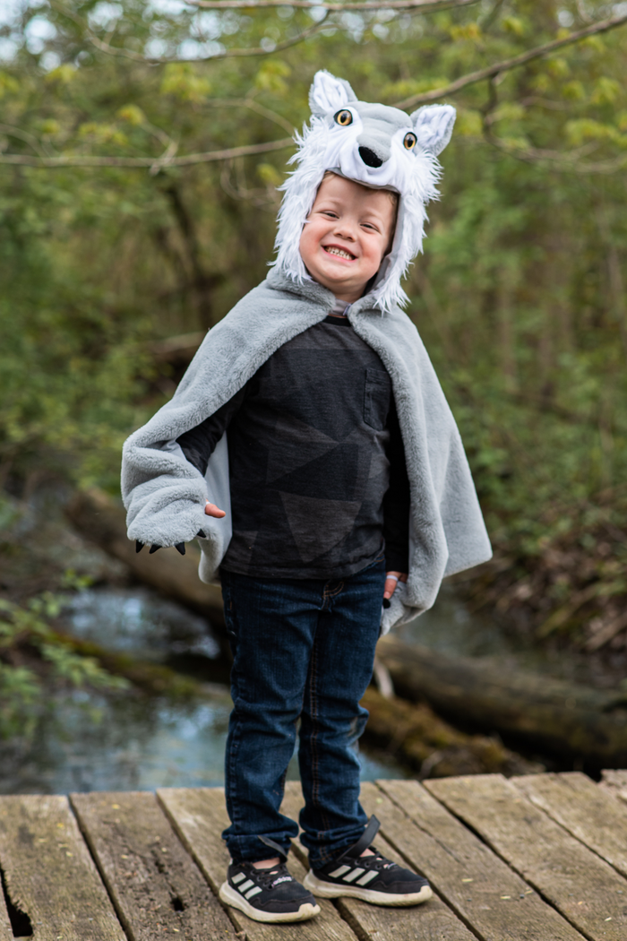 Woodland Wolf Cape  Size 4-6