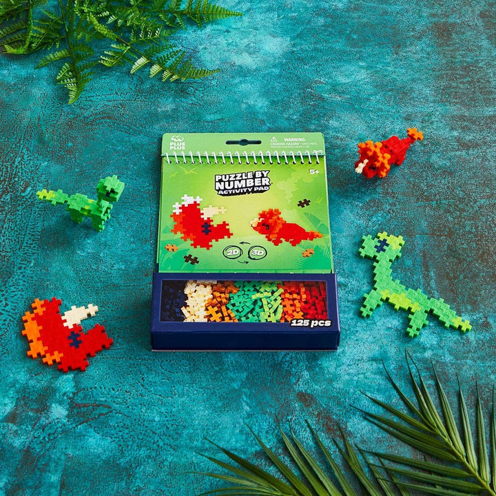 PUZZLE BY NUMBER - ACTIVITY PAD - DINOSAURS - 125pcs