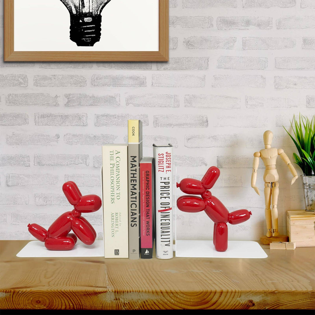 Balloon Doggy Bookends (pair): Red