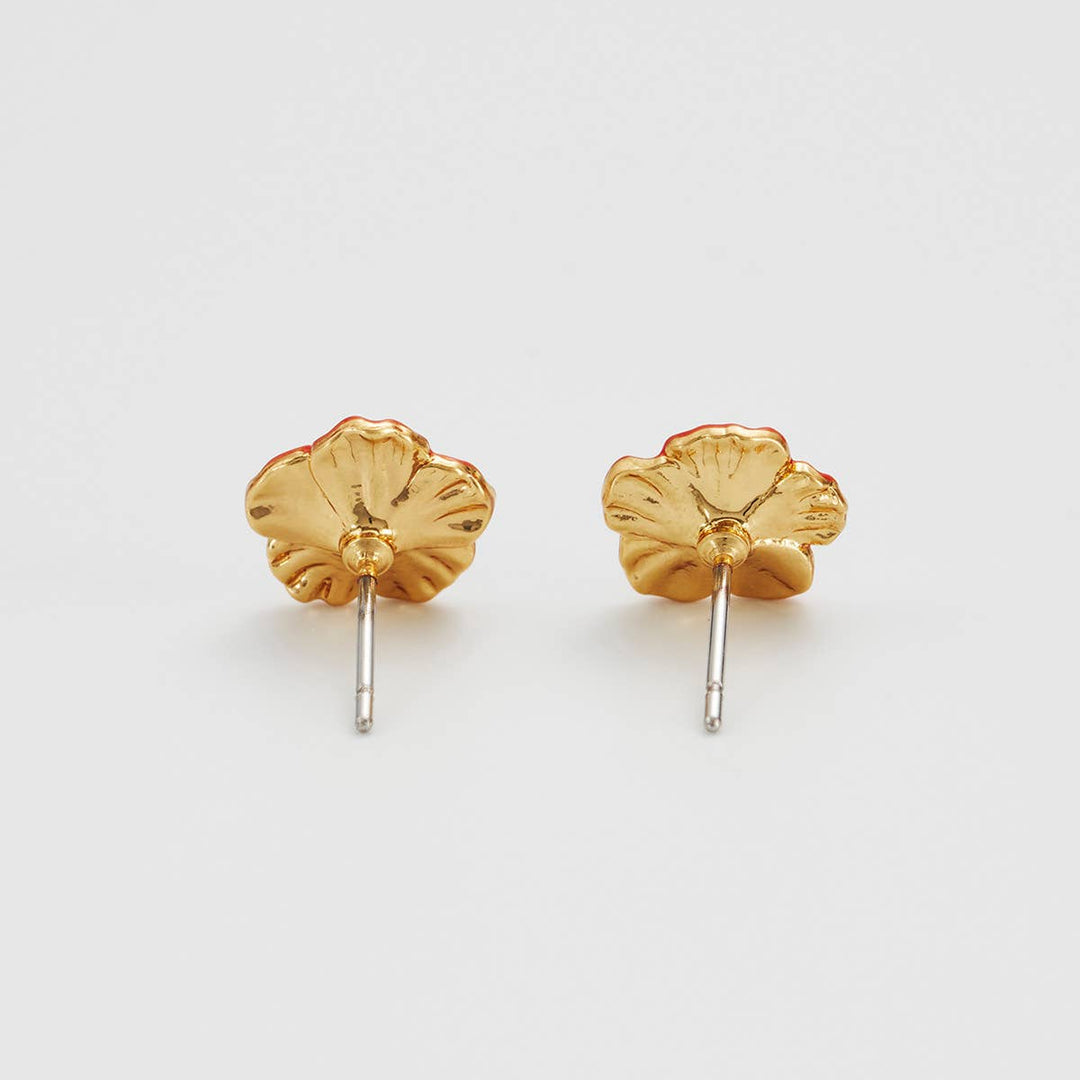 Red Blossom Stud Earrings