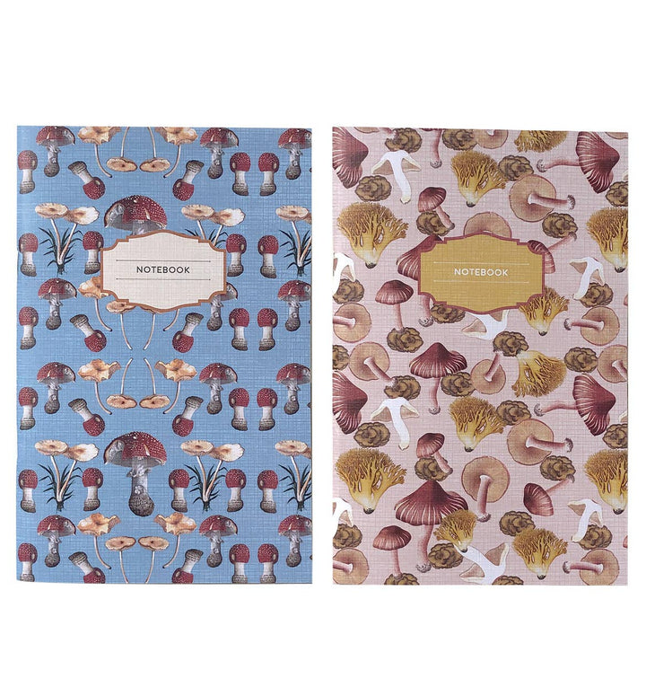 Amanita & Pink Mushroom Notebooks, Set of 2
