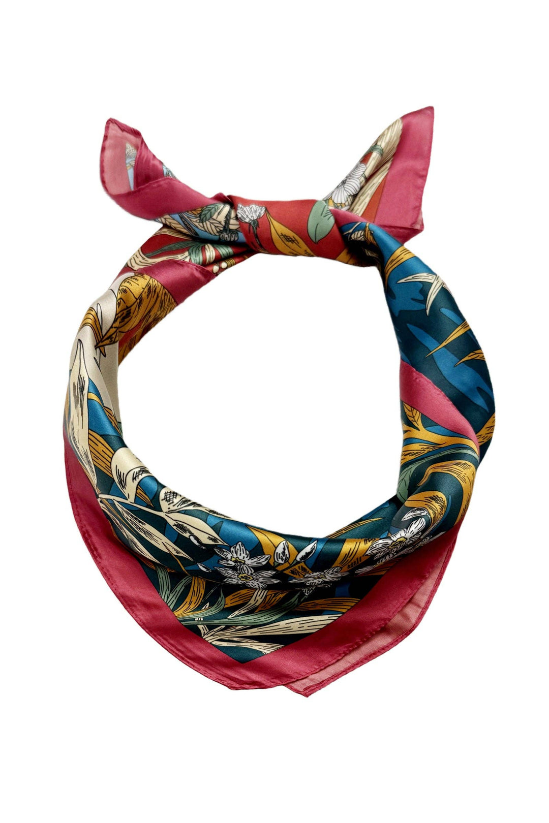 Japanese Day Landscape Print Silk Square Scarf