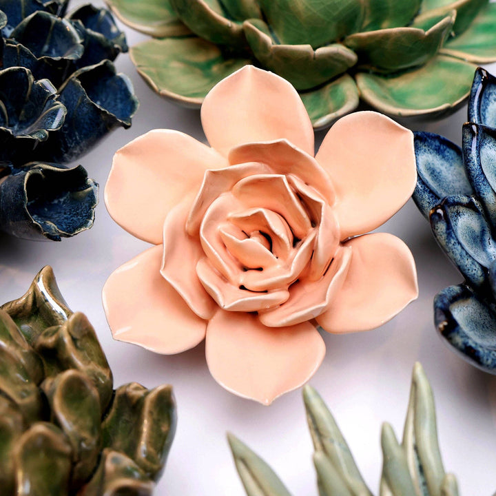 Ceramic Flower Wall Art Flower Pink