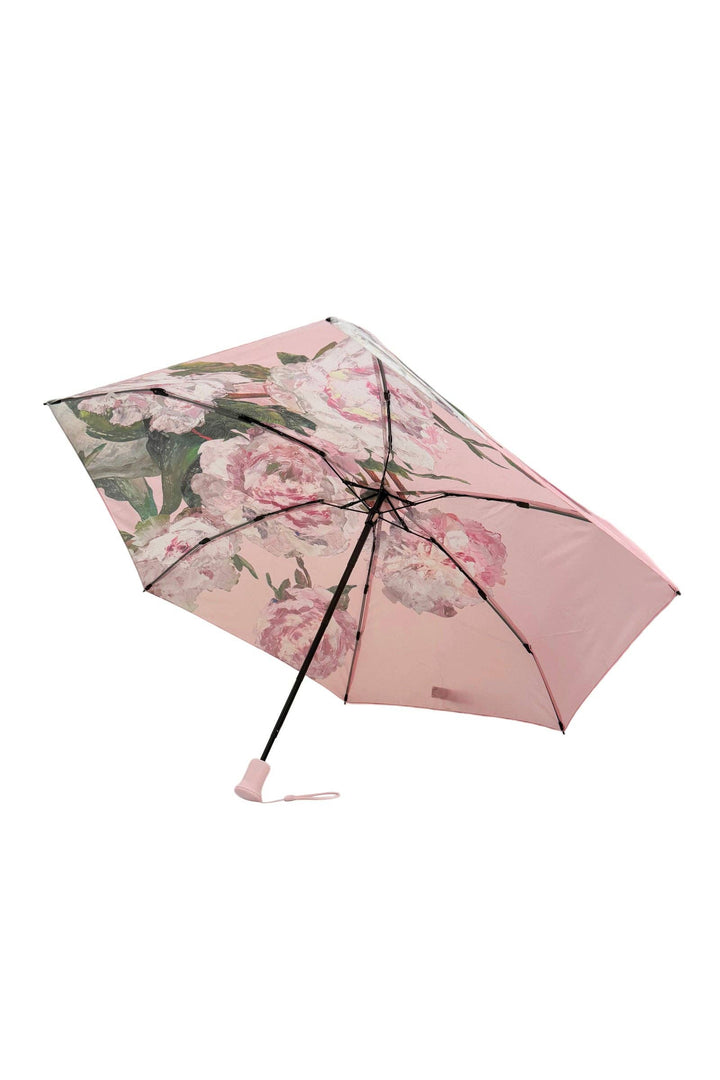 Pink Peonies Floral Umbrella with Travel Case (Mini)
