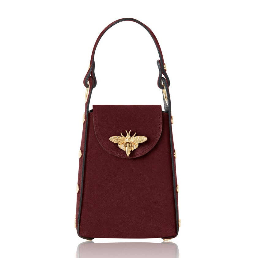 Italian Premium Suede Bee SmallBox Crossbody Bag
