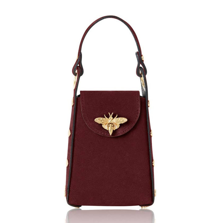 Italian Premium Suede Bee SmallBox Crossbody Bag