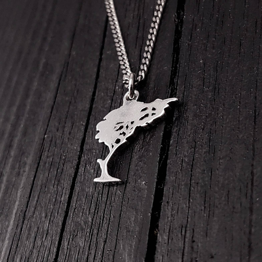 Collier à breloques en forme d'arbre en argent sterling