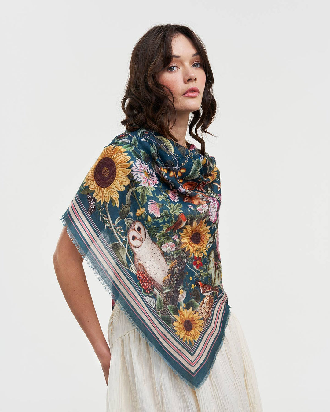 Botanical Green Long Scarf