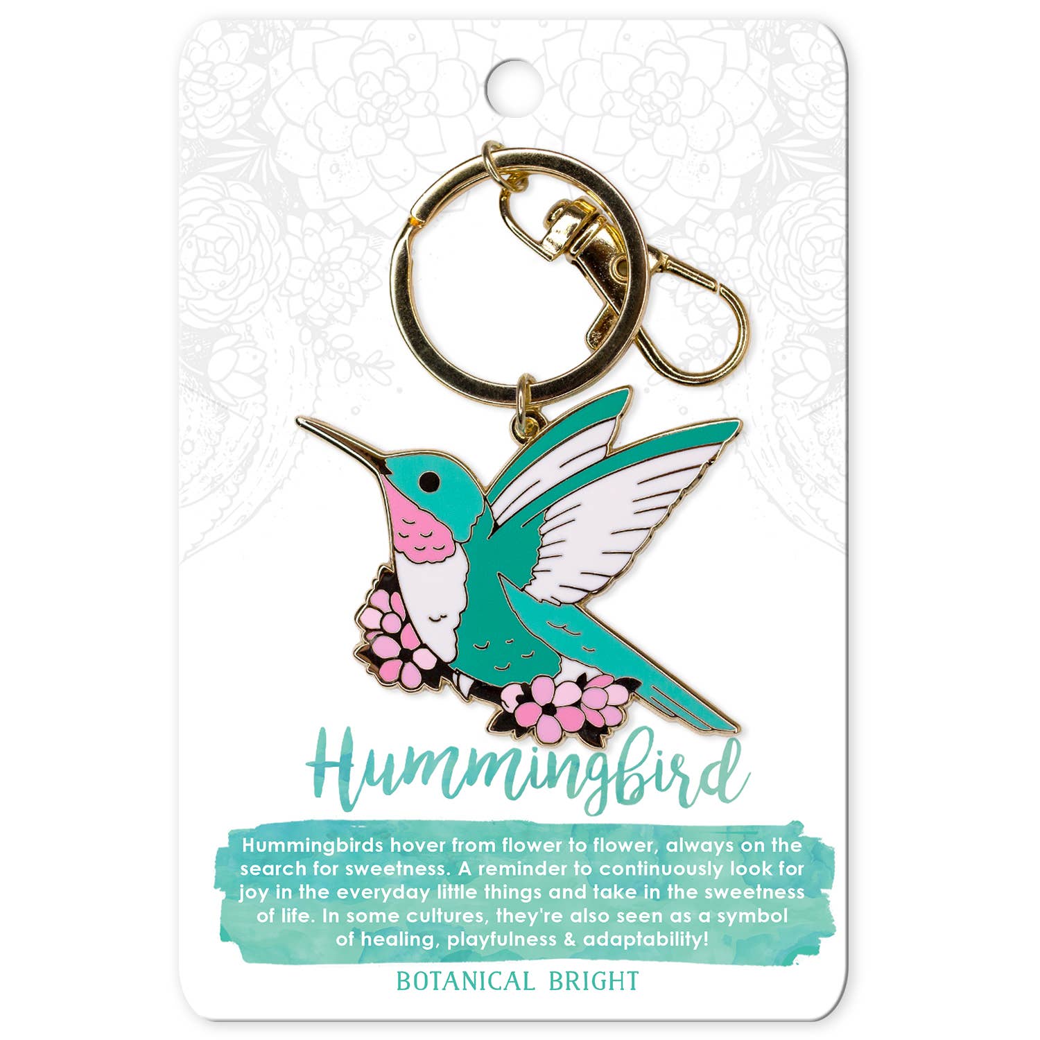 Hummingbird Enamel Keychain with Key Clip – ROM Boutique