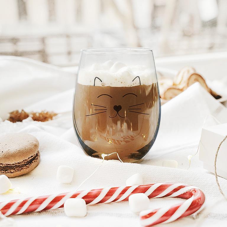 Cat Face Stemless Goblet