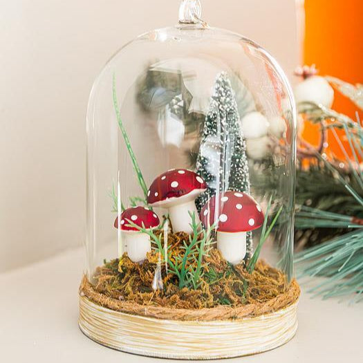Mushroom in Forest Dome Ornament